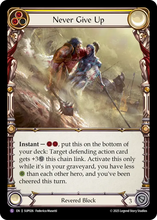 【EN】《Rainbow Foil》[Revered] Never Give Up/二人三脚 (黄)「S」〔SUP026〕