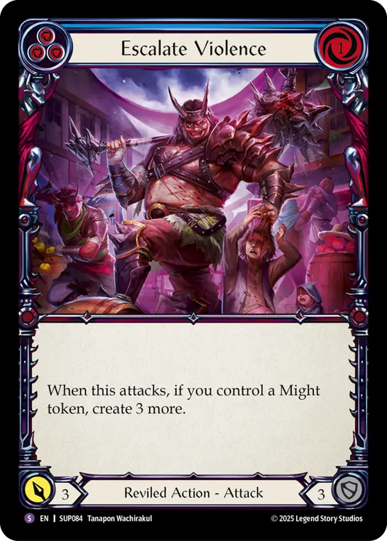 【EN】《Rainbow Foil》[Reviled] Escalate Violence/増大する暴力 (青)「S」〔SUP084〕
