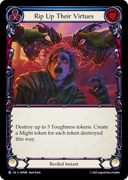 【EN】《Rainbow Foil》[Reviled] Rip Up Their Virtues/引き裂かれた虚勢 (青)「S」〔SUP088〕