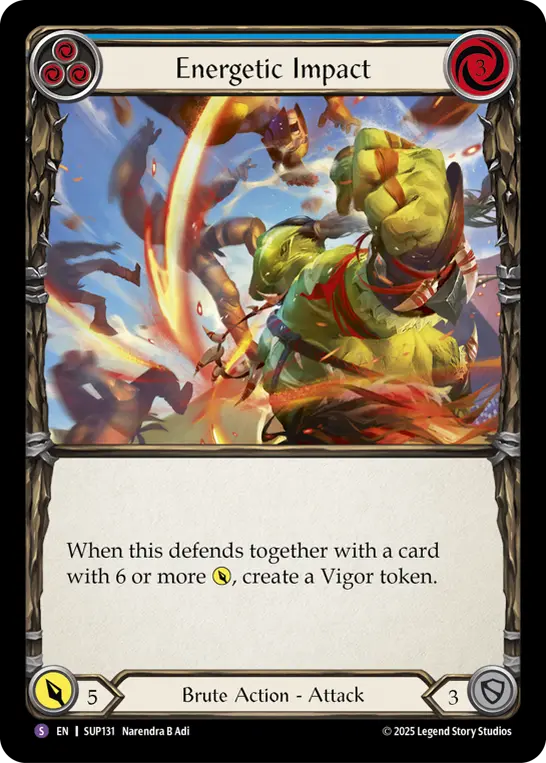 【EN】《Rainbow Foil》[Brute] Energetic Impact/力強い衝撃 (青)「S」〔SUP131〕