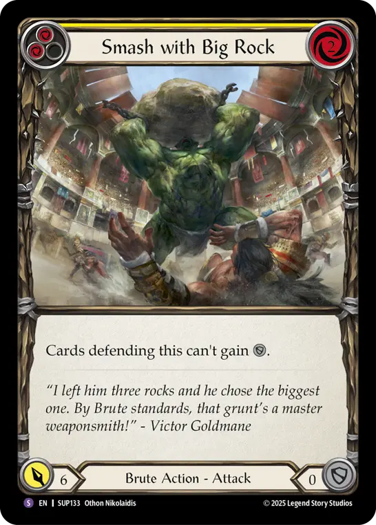 【EN】《Rainbow Foil》[Brute] Smash with Big Rock/岩塊殴打 (黄)「S」〔SUP133〕