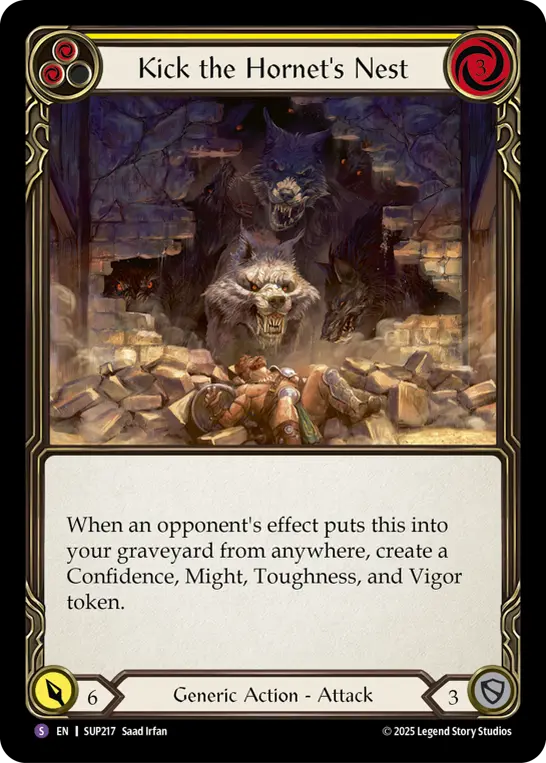 【EN】《Rainbow Foil》[Generic] Kick the Hornet's Nest/藪をつついて蛇を出す (黄)「S」〔SUP217〕