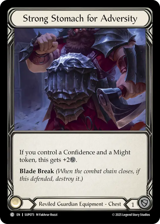 【EN】《Cold Foil》[Reviled Guardian] Strong Stomach for Adversity /逆境据えの腹 (装備品)「C」〔SUP073〕
