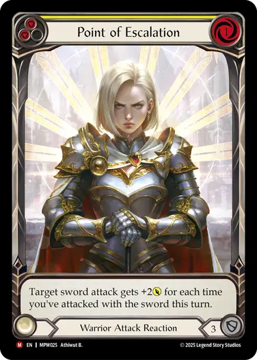 【EN】《Rainbow Foil》[Warrior] Point of Escalation/臨界の時 (黄)「M」〔MPW025〕