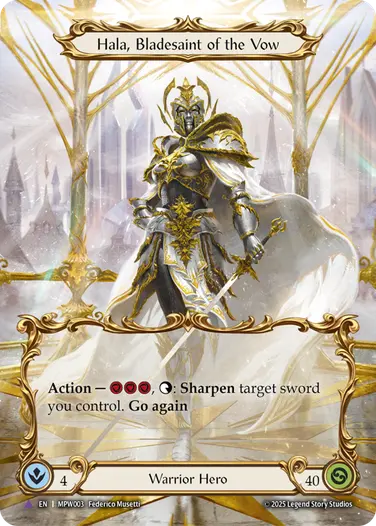 【EN】《Cold Foil》[Warrior] Hala, Bladesaint of the Vow/誓いし剣聖、ハーラ (ヒーロー)「Marvel」〔MPW003〕