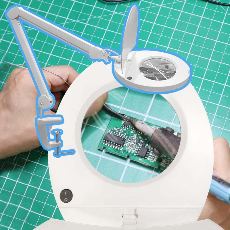 45LEDライト付きクランプ式フレキシブルアームルーペ