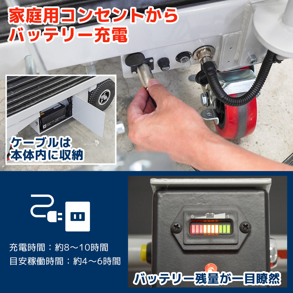 個人宅配送不可】蛇腹昇降リフト付電動アシスト台車 ※受発注商品 | THANKO