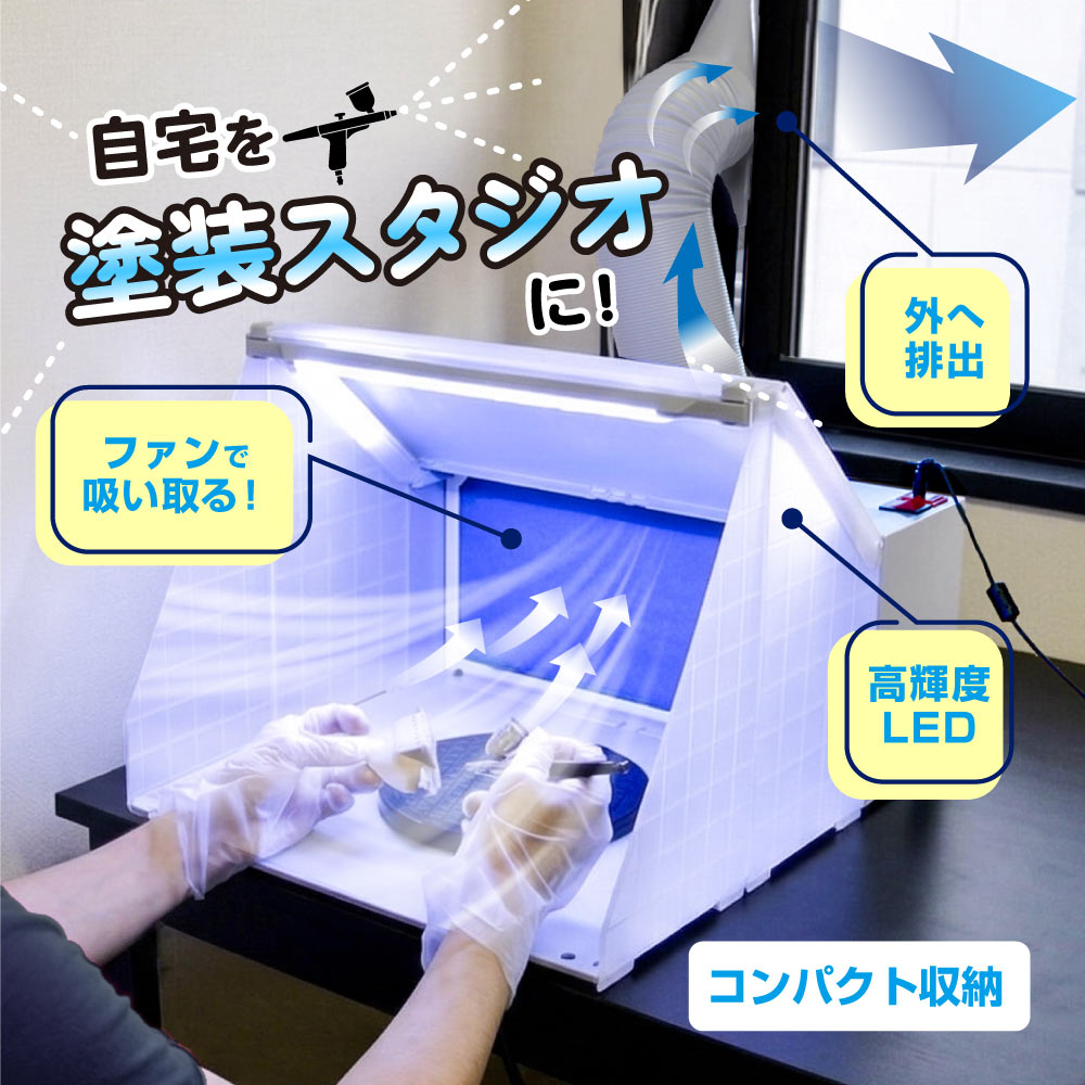 塗装ブース　サンコー　プラモデル LEDライト付パワフルファン塗装ブース | 【公式】サンコー通販サイト