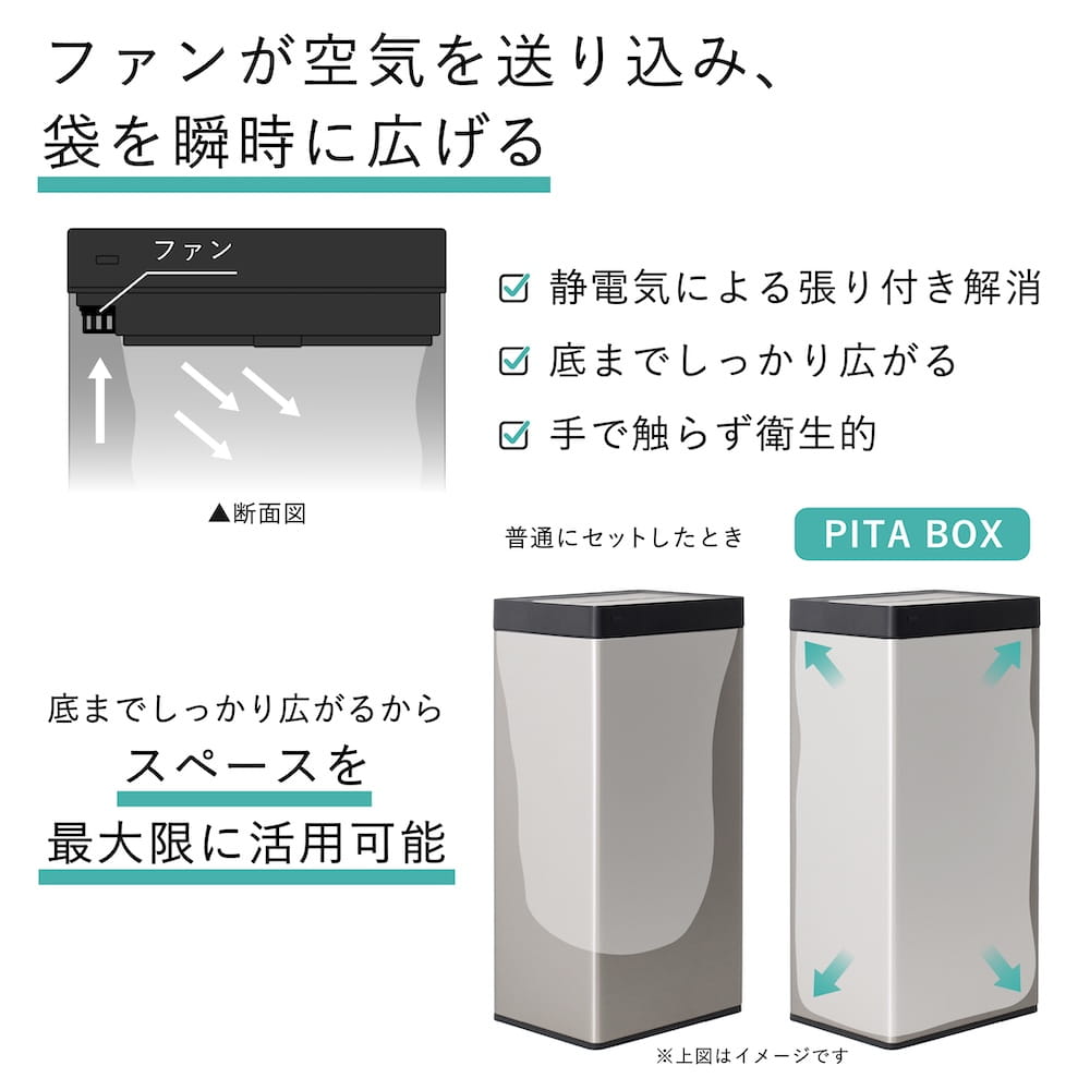 袋を自動で広げるゴミ箱「PITA BOX」30L | 【公式】サンコー通販サイト