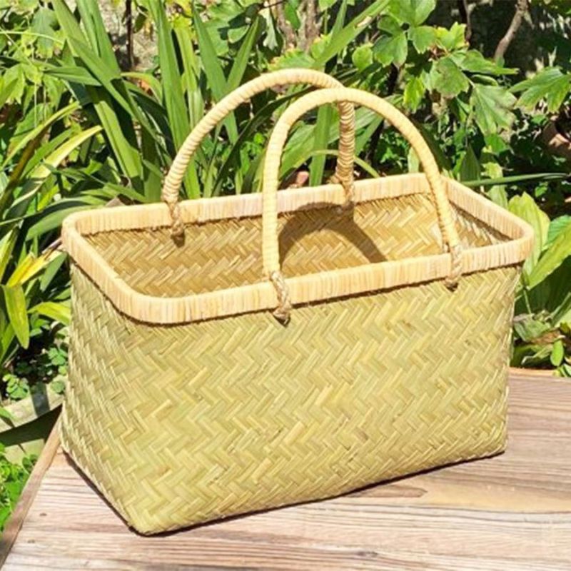 真竹買出し篭（中）市場かご（籐手）｜ありがとねっと｜千葉県特産物