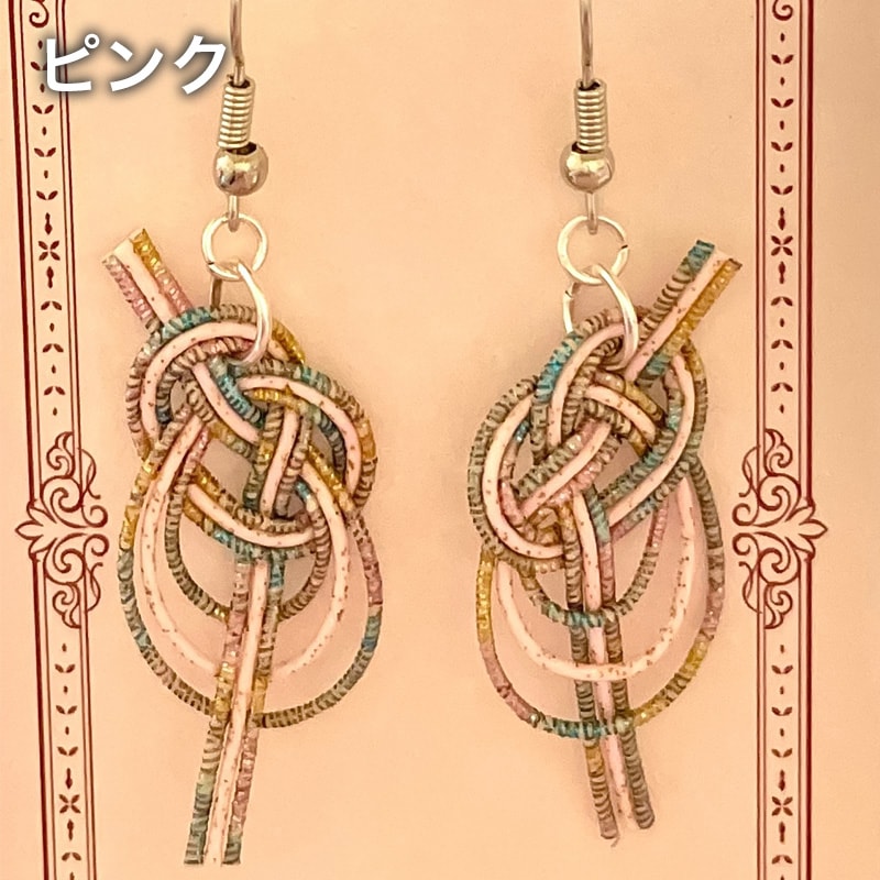 水引ピアス(縦あわじ)【ギフト箱入り】｜ありがとねっと｜千葉県