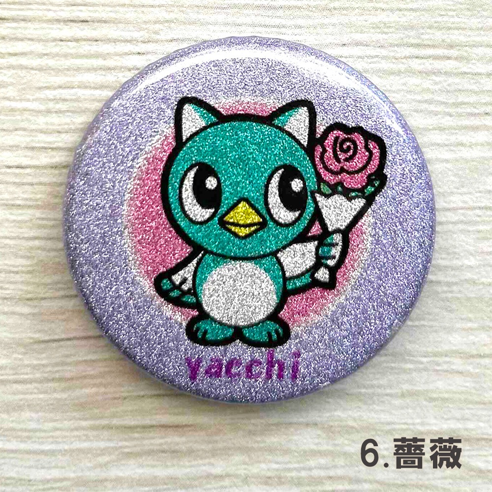 八千代市イメージキャラクター【やっち】キラキラバッジ｜ありがと