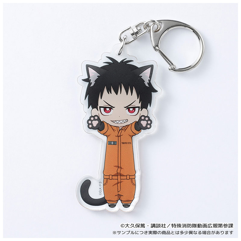 【炎炎ノ消防隊 参ノ章】のび猫アクリルキーホルダー（森羅 日下部） [キャラfab]【ご注文から1～2ヶ月前後でお届け予定】