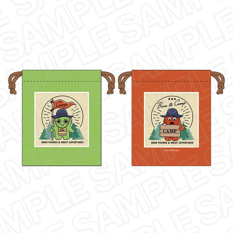 【事後通販】ガチャピン・ムック　巾着　A　CAMP ver.【2026年2月中旬～3月上旬以降順次発送】