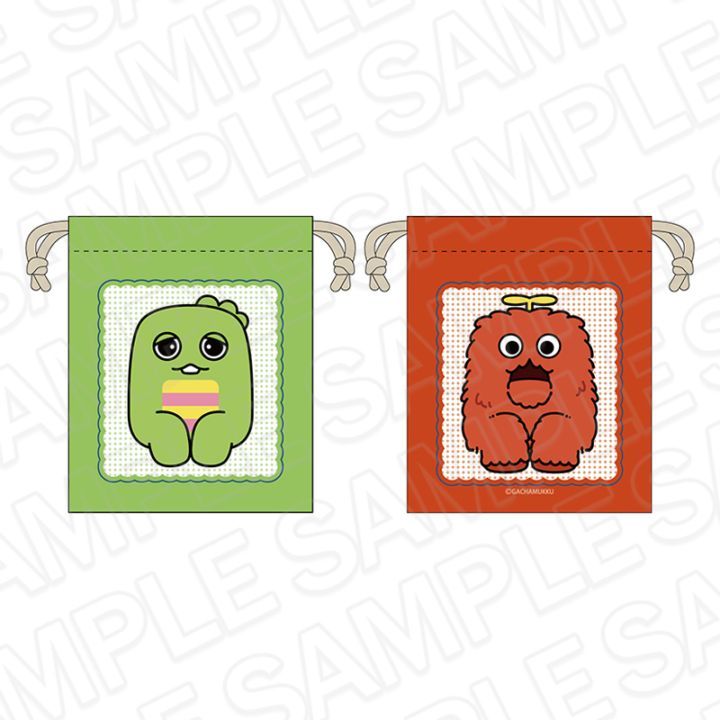 【事後通販】ガチャピン・ムック　巾着　おすわりさん　B【2026年2月中旬～3月上旬以降順次発送】