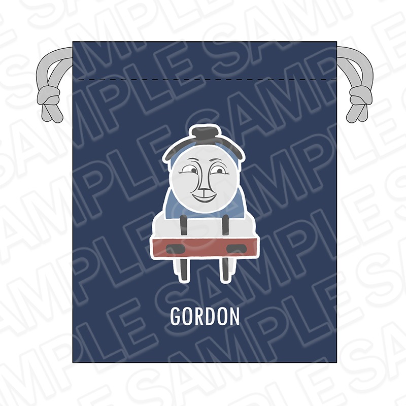 【CAFE STAND／POPUP SHOP事後通販】きかんしゃトーマス　巾着　ゴードン　OVERWORK SERIES【2026年2月中旬～3月上旬以降順次発送】