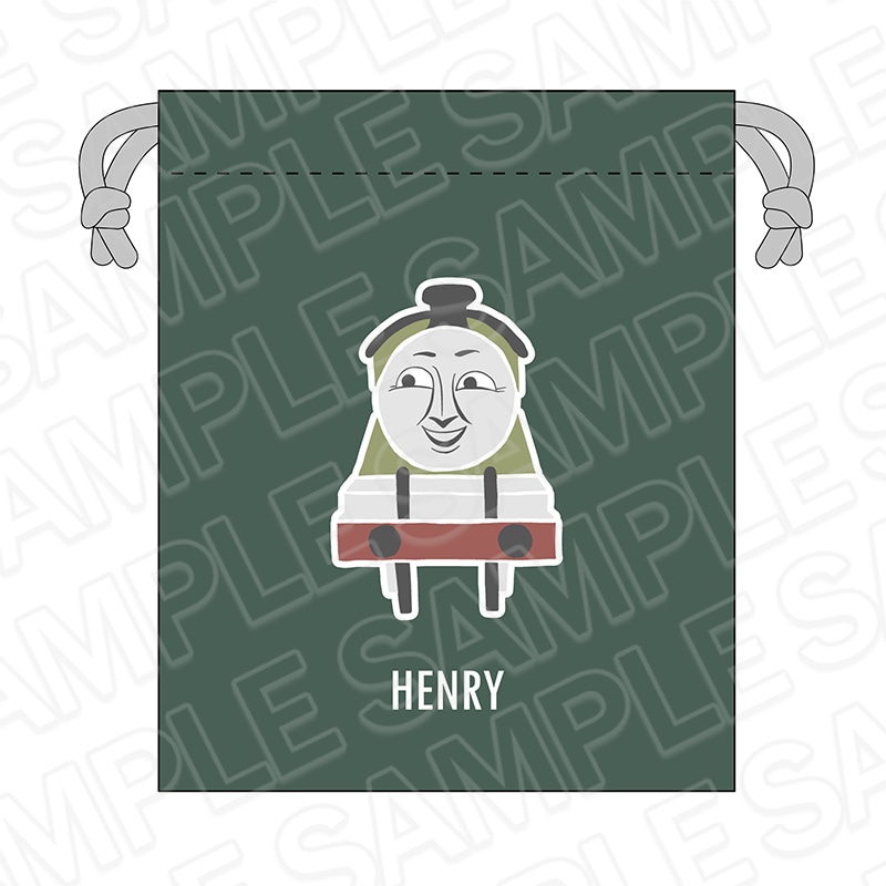 【CAFE STAND／POPUP SHOP事後通販】きかんしゃトーマス　巾着　ヘンリー　OVERWORK SERIES【2026年2月中旬～3月上旬以降順次発送】