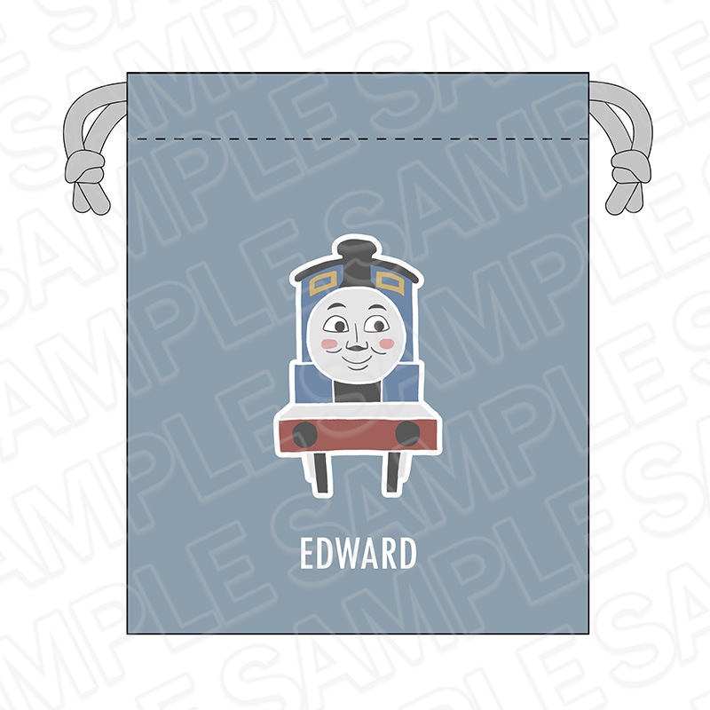 【CAFE STAND／POPUP SHOP事後通販】きかんしゃトーマス　巾着　エドワード　OVERWORK SERIES【2026年2月中旬～3月上旬以降順次発送】