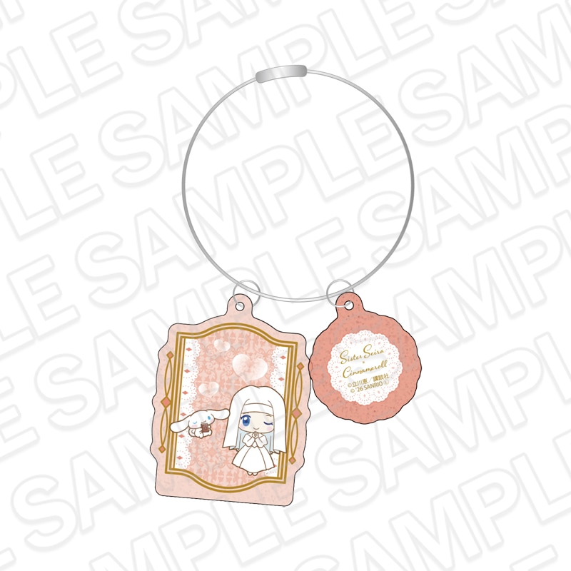 【POP UP SHOP事後通販】怪盗セイント・テール×サンリオキャラクターズ キラキラワイヤー両面キーホルダー シスター×シナモロール【2026年9月下旬～10月中旬以降順次発送】