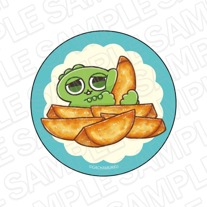 【P-kies Family事後通販】ガチャピン・ムック　ホログラム缶バッジ ガチャピン American diner ver.【2026年9月中旬～10月上旬以降順次発送】