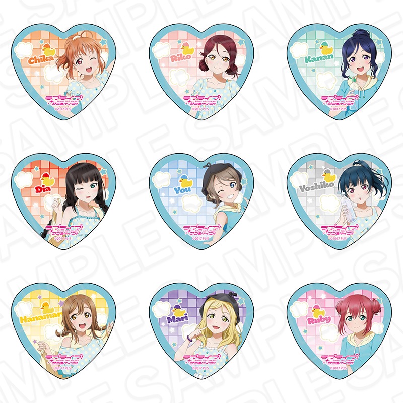 ラブライブ！　THEキャラカフェ　茶寮 ver. ハート型カンバッジ 事後通販】ラブライブ！サンシャイン!! ハート型カンバッジ サウナ ver