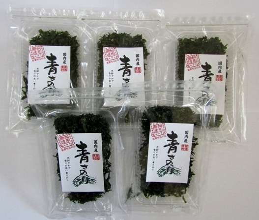 【産地取り寄せ商品】青さのりトレー入り(国内産) 5袋セット (有)加用物産 四万十 海苔 のり｜57809｜（送料別）(n)
