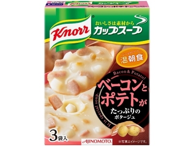 味の素 ベーコンとポテトたっぷりのポタージュ 3袋 48.3g まとめ買い(×10)(送料別)(n)