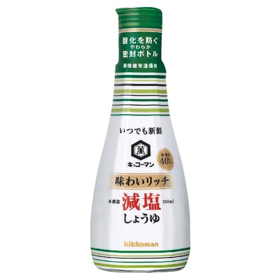 キッコーマン いつでも新鮮味わいリッチ減塩しょうゆ 200ml まとめ買い（×6）（送料別）(n)