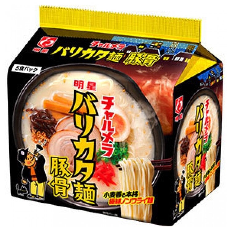 明星 チャルメラバリカタ麺豚骨 5食入り まとめ買い(×6)（送料別）(n)
