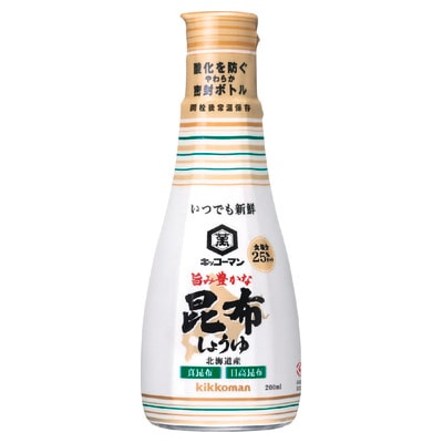 キッコーマン いつでも新鮮 旨み豊かな昆布しょうゆ 200ml まとめ買い（×6）（送料別）(n)