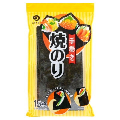 ◆丸徳海苔 手巻のり焼 2切15枚 まとめ買い(×10)|4902799403139(tc)(005881)