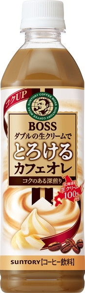 サントリー ボスとろけるカフェオレ 500ml まとめ買い(×24)(送料別)(n)