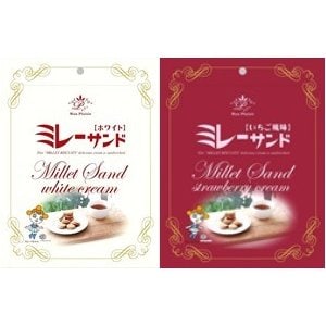 【産地取り寄せ商品】ミレーサンド【ホワイト】×5 ミレーサンド【イチゴ風味】×5 (株)アミノエース (送料別)(n)