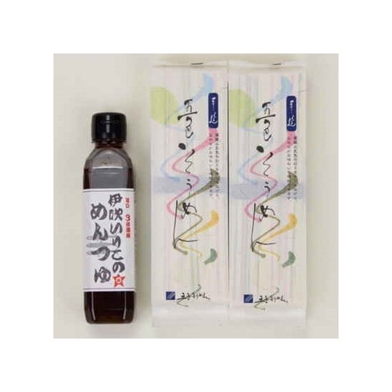 ◆【産地取り寄せ商品】【ご家庭用】手延五色そうめんと伊吹いりこつゆセット TIN-1(送料別) | そうめん ギフト 森川 価格から選ぶ(n)