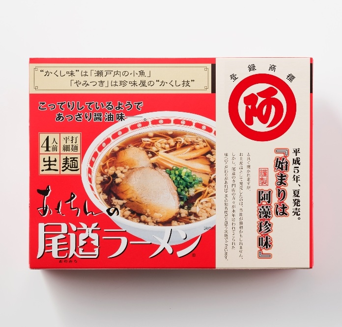 【産地取り寄せ商品】阿藻珍味 尾道ラーメン ４食箱 (送料別）(n)