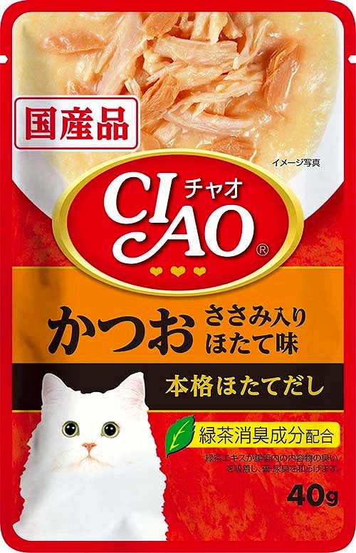 16個セット いなば チャオ かつお ささみ入り ほたて味 40g まとめ買い（送料別）(n)