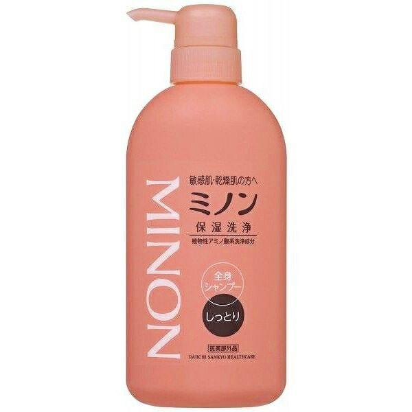 【限定クーポン対象商品】第一三共　ミノン全身シャンプーしっとり　ボトル ４５０ｍｌ（送料別）(n)