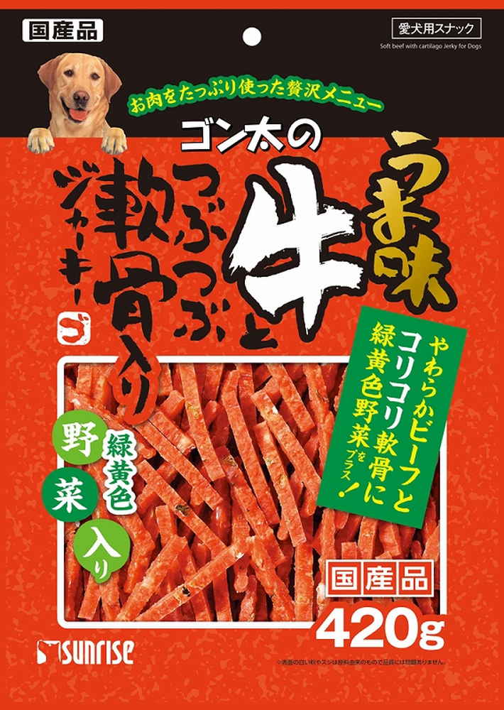 24個 セット マルカン ゴン太のうま味牛軟骨入ジャーキー野菜入り 420ｇ（送料別）(n)