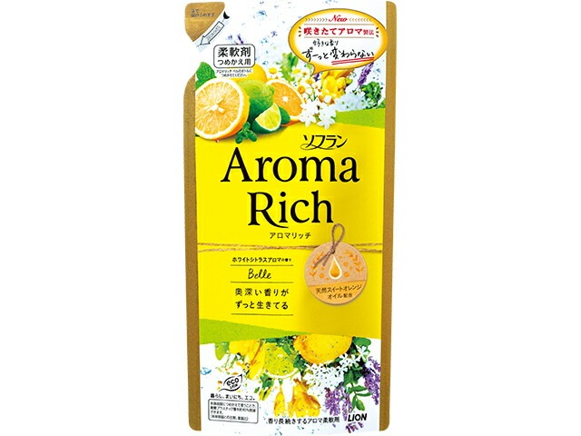 6個 セット ライオン ソフランアロマリッチ詰替ベル 400ml 送料別 日用品 まとめ買い 衣類用洗剤 フジネットショップ