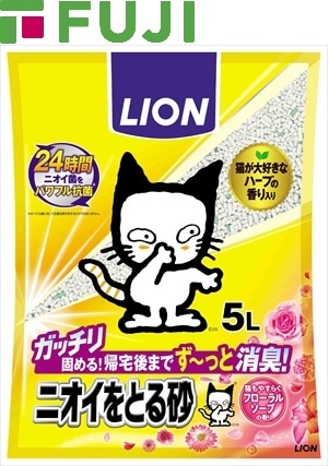 (6個売り）ライオン ニオイをとる砂フローラルソープ 5L（送料別）(n)