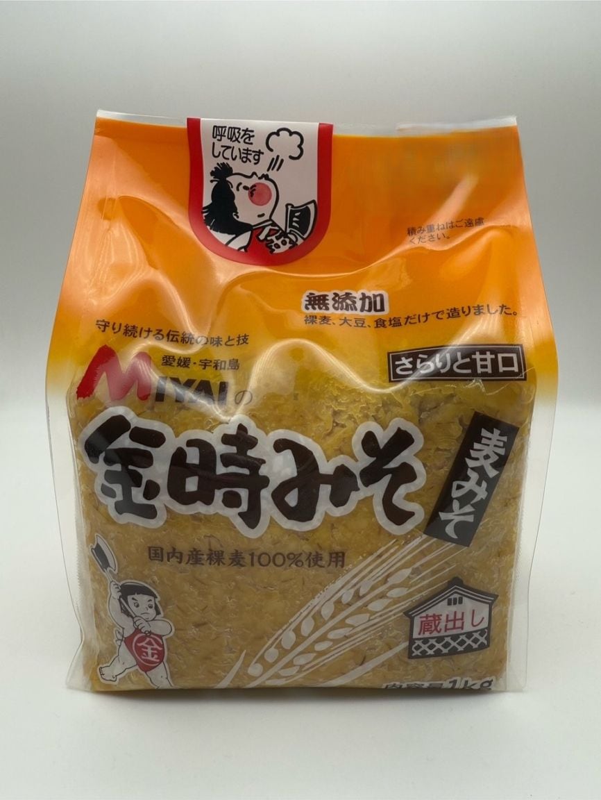 宮居醤油店 金時みそ無添加麦みそ 1kg まとめ買い(×4)(送料別)(n)