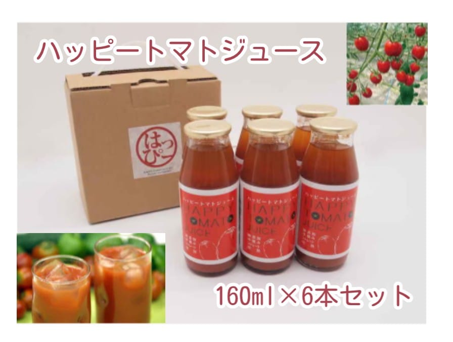 【限定クーポン対象商品】◆【産地取り寄せ商品】ハッピートマトジュース 160ml×6本セット (ユニオン)＊画像はイメージです。 | ハッピー トマト 高知県（送料別）(n)