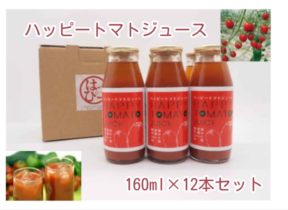 【限定クーポン対象商品】◆【産地取り寄せ商品】ハッピートマトジュース 160ml×12本セット (ユニオン) ＊画像はイメージです。 | ハッピー トマト 高知県（送料別）(n)