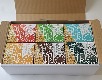【産地取り寄せ商品】れんこんチップス  6種類入り 化粧箱 (40g×6箱) (仲野産業)(n)