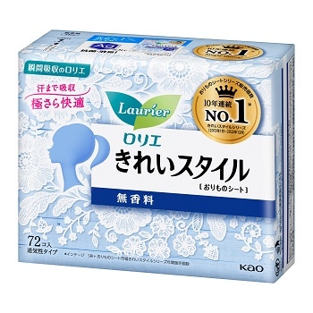 6個 セット 花王 ロリエキレイスタイル無香料 72コ（送料別）(n)