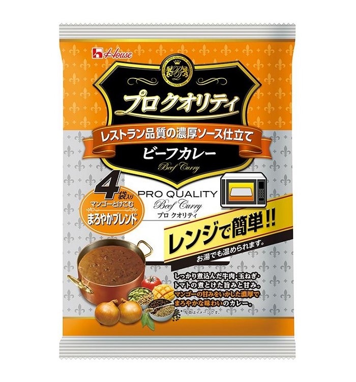 ハウス プロクオリティビーフカレーまろやかブレンド 4袋入り まとめ買い(×6)（送料別）(n)