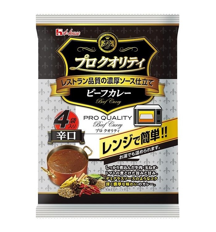 ハウス プロクオリティ ビーフカレー辛口 4袋入り まとめ買い(×6)（送料別）(n)