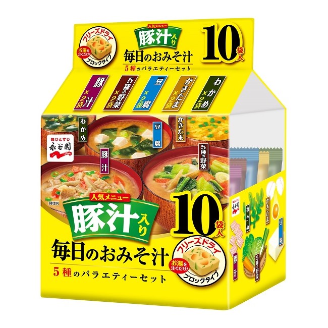 永谷園 毎日のおみそ汁 豚汁入り 5種 10袋入 10袋入り まとめ買い(×4)（送料別）(n)