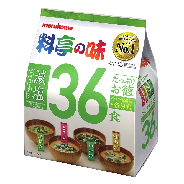 マルコメ たっぷりお徳料亭の味減塩 36食 549g まとめ買い(×6)（送料別）(n)