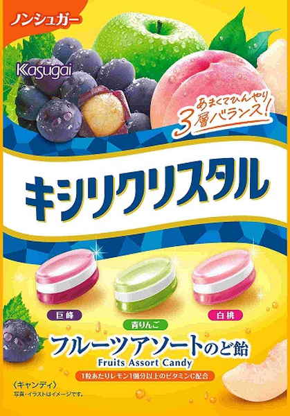春日井 キシリクリスタルフルーツアソートのど飴 67g まとめ買い(×6)（送料別）(n)